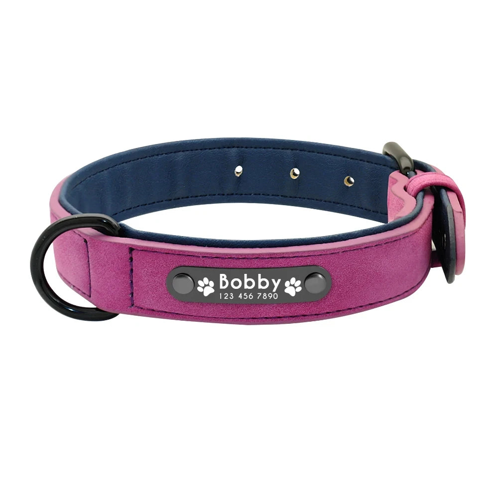 Personalized Leather Dog Collar and Leash Set